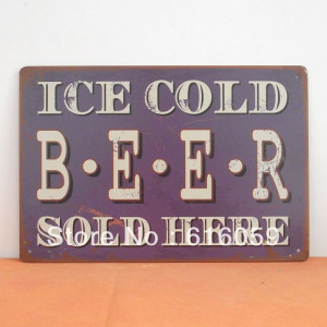 ... it ] Ice Gold Beer Sold Here Bar Tin signs Bar Wholesale Vintage