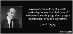 community is made up of intimate relationships among diversified ...