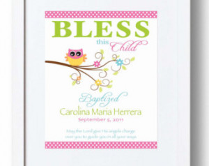 Baptism Gift for Baby Girl -Christening Gift -Baby Personalized Print ...