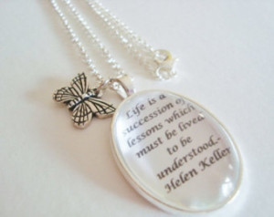 inspirational quote necklace, Helen Keller quote necklace ...