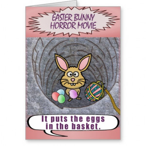 Funny Easter Bunny Horror Movie Card