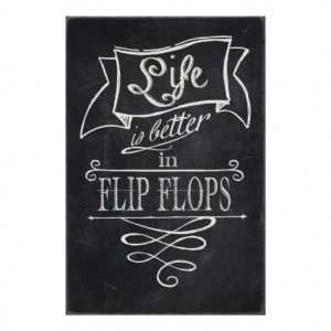 Chalkboard Flip Flops Poster