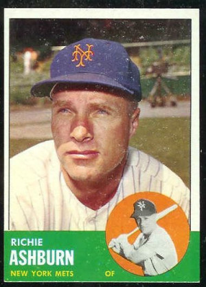 1963 Topps #135 Richie Ashburn [#a] (Mets) Baseball cards value