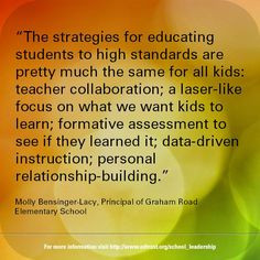... formative assessment to see if they learned it; data-driven