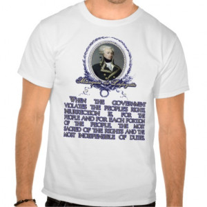 Marquis de Lafayette Quote on Insurrection Tee Shirt
