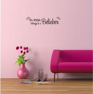 ... room belongs to a Belieber cute music wall art wall sayings quotes