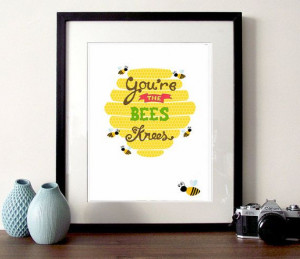 Beehive Illustration bee print the bees by bearandrobotstudio, £10.00