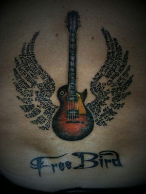 Free Bird tattoo. Favorite song by Lynyrd Skynyrd. Love how the lyrics ...