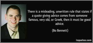 There is a misleading, unwritten rule that states if a quote giving ...