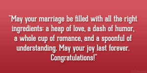 May your marriage be filled with all the right ingredients: a heap of ...