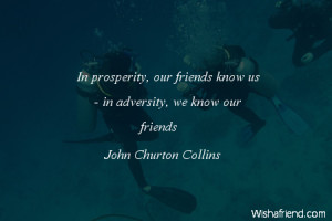 adversity-In prosperity, our friends know us - in adversity, we know ...