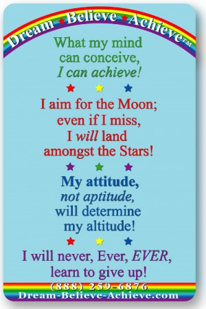 dream-believe-achieve motivational card of quotes