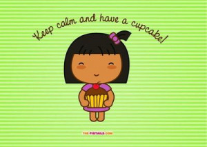 Keep calm and have a cupcake. #quotes #sayings #cute #pigtails