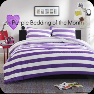 Purple and White Bedding Comforter Set