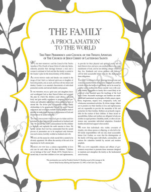 11x14 LDS Family Proclamation Printable (Yellow/Gray/Black)