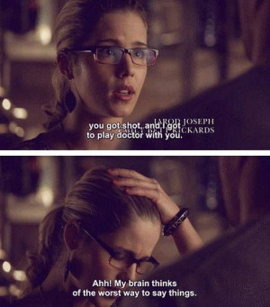 Felicity! I love the way her mind just takes over and says what she ...
