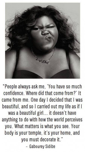 beautiful quote from Gabourey Sidibe