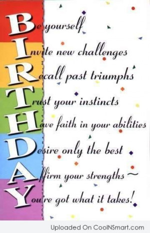 Birthday Quotes, Sayings for 40th, 50th, 60th birthdays