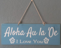Wood Hawaiian I Love You sign / Hawaiian Sign