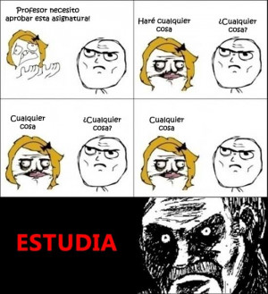 cualquier-cosa-para-aprobar mirada fija meme