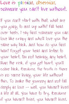 ... in Meet Joe Black - still one of my favorite quotes about love. More