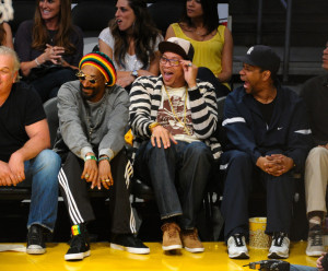 Snoop Dogg & Denzel Washington at the Laker's game in L.A. 5/18
