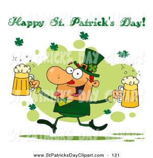 Clip Art Happy Irish Saint Patrick Day Greeting Leprechaun
