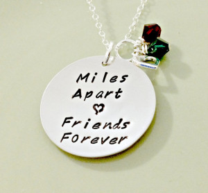 Miles Apart Friends Forever - Personalized Hand Stamped Friendship ...