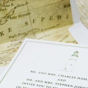 nautical wedding invitation - lighthouse