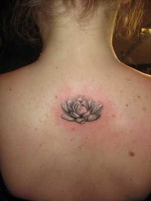 Black and White Lotus Flower Tattoo