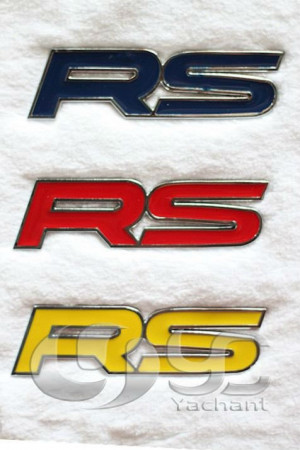 ... 3D de lettre de la qualité RS Badges bleu-foncé, jaune, rouge