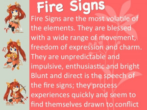 The Fire Triplicy - Leo, Sagittarius and Aries. Every element has ...