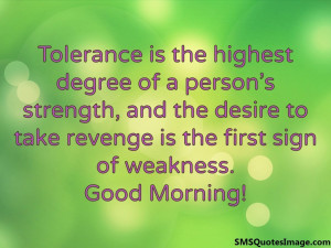 Revenge is the first sign of...