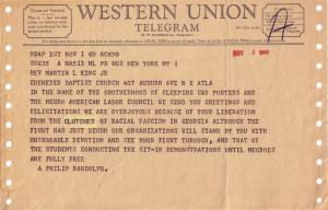 Telegram from A. Philip Randolph