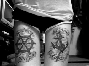 Nautical Thigh Tattoos