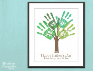 DIY Child's Handprint Tree - Father's Day Gift Poster. Handprint ...