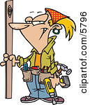 5796-Blond-Caucasian-Handy-Woman-Doing-Repairs-On-A-Building-Clipart ...