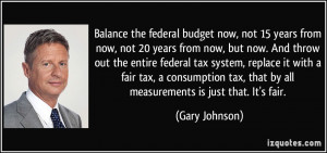 Balance the federal budget now, not 15 years from now, not 20 years ...