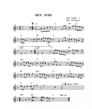 Image Of The Beatles Hey Jude Sheet Music Piano Solo Download