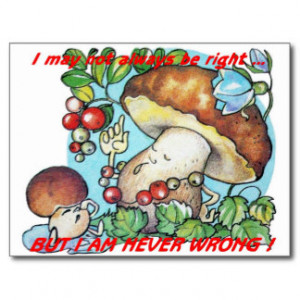 funny cartoon mushrooms mom kid postcard