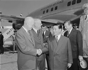 President Dwight D. Eisenhower with Ngo Dinh Diem, president of South ...