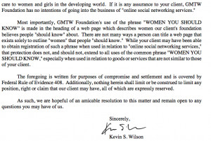 Letter from IP attorney to Women You Should Know attorney (7-6-12) 2 ...