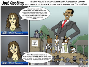 ... quotes in an ad; Sarah Palin and the Far Right (source: Obama vs Palin