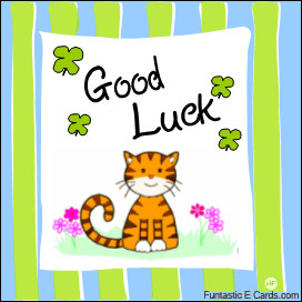good luck cards picture has image of cute kitten surrounded by good ...