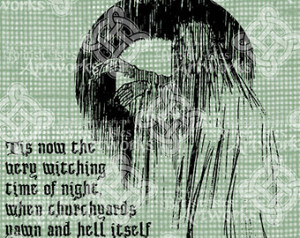 ... Shakespeare Quote, digi stamp, Scary Ghost, Digital Transfer Halloween