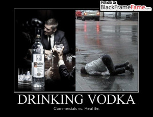 Drinking Vodka Demotivational Poster Memes Black Frame Fame