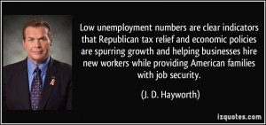 Low unemployment numbers are clear indicators that Republican tax ...