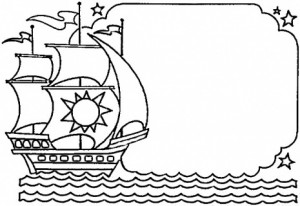 Columbus Day Card Printable Coloring Pages