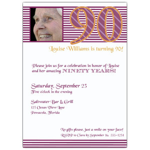 90th Birthday Invitations