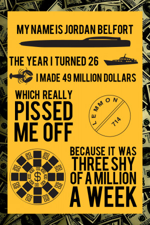 wolf of wall street best picture nominee quote poster